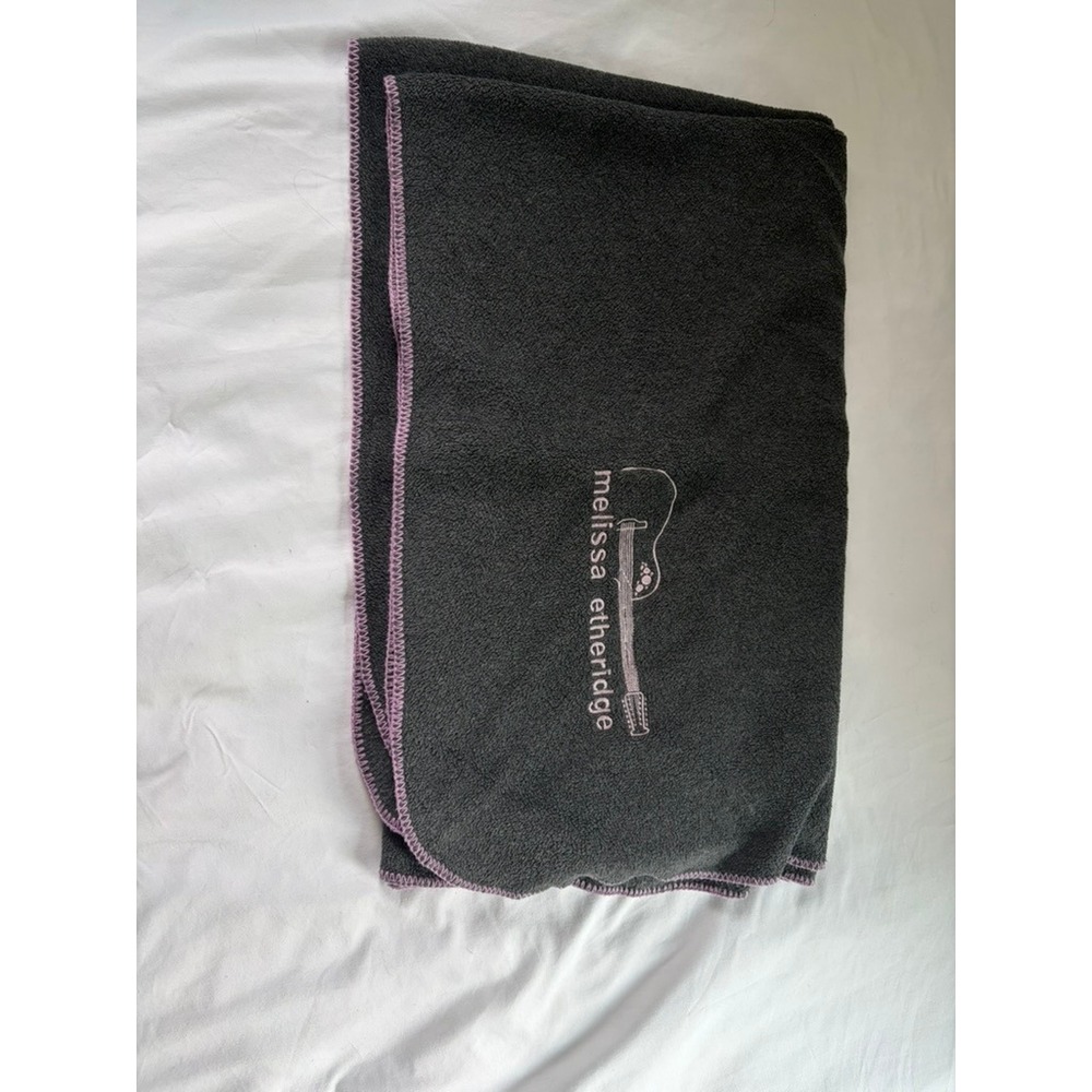Melissa Etheridge Fleece Throw Blanket Gray Pink Guitar Concert Merch 60x48